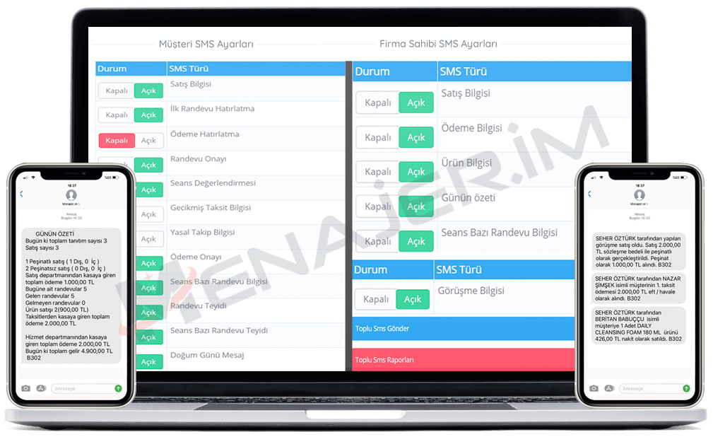 Güzellik Merkezi SMS Gönderme Programı