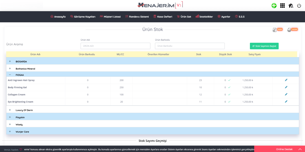 Ürün Stok Takibi ve Yönetimi