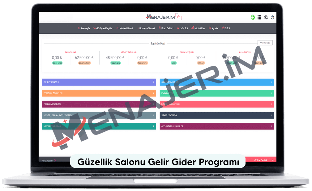 Güzellik Salonu Gelir Gider Programı